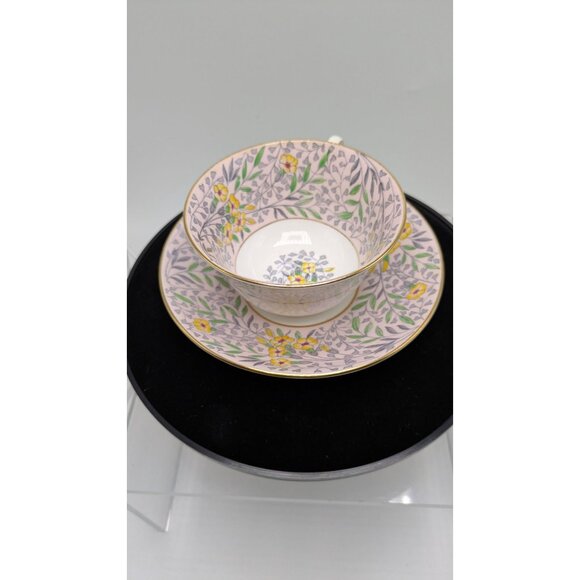 Rosina Wide Mouth Teacup & Saucer Set Floral Pattern & Gold Trim Bone China - Picture 6 of 16